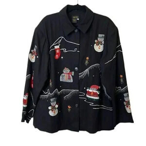 Bala Bala festive Christmas monogrammed silk plus jacket 1X